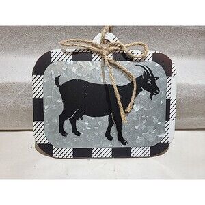 NEW NWT Wall Art Galvanized Goat 8"X7 Farmhouse decor